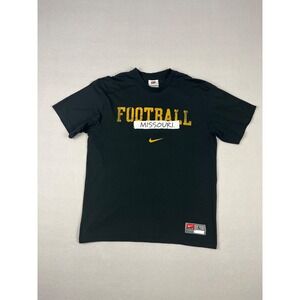 Vtg University Of Missouri Tiger Football Shirt Mens L Black Nike Center Swoosh